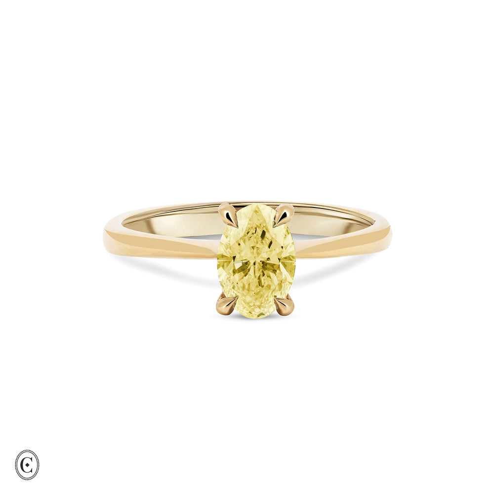 Moonlight - Oval Lab Grown Yellow Diamond Engagement Ring 14k Gold