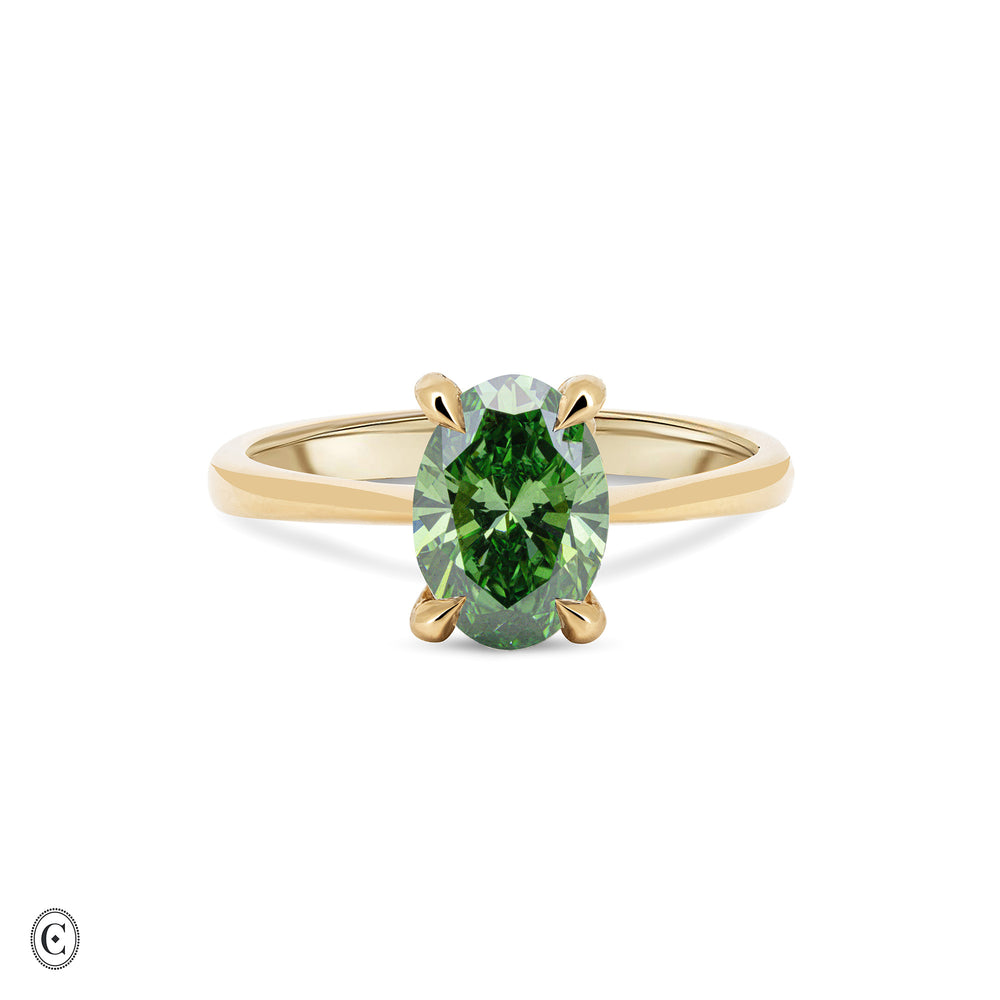 Moonlight - Green Lab Grown Diamond Engagement Ring 14k Gold
