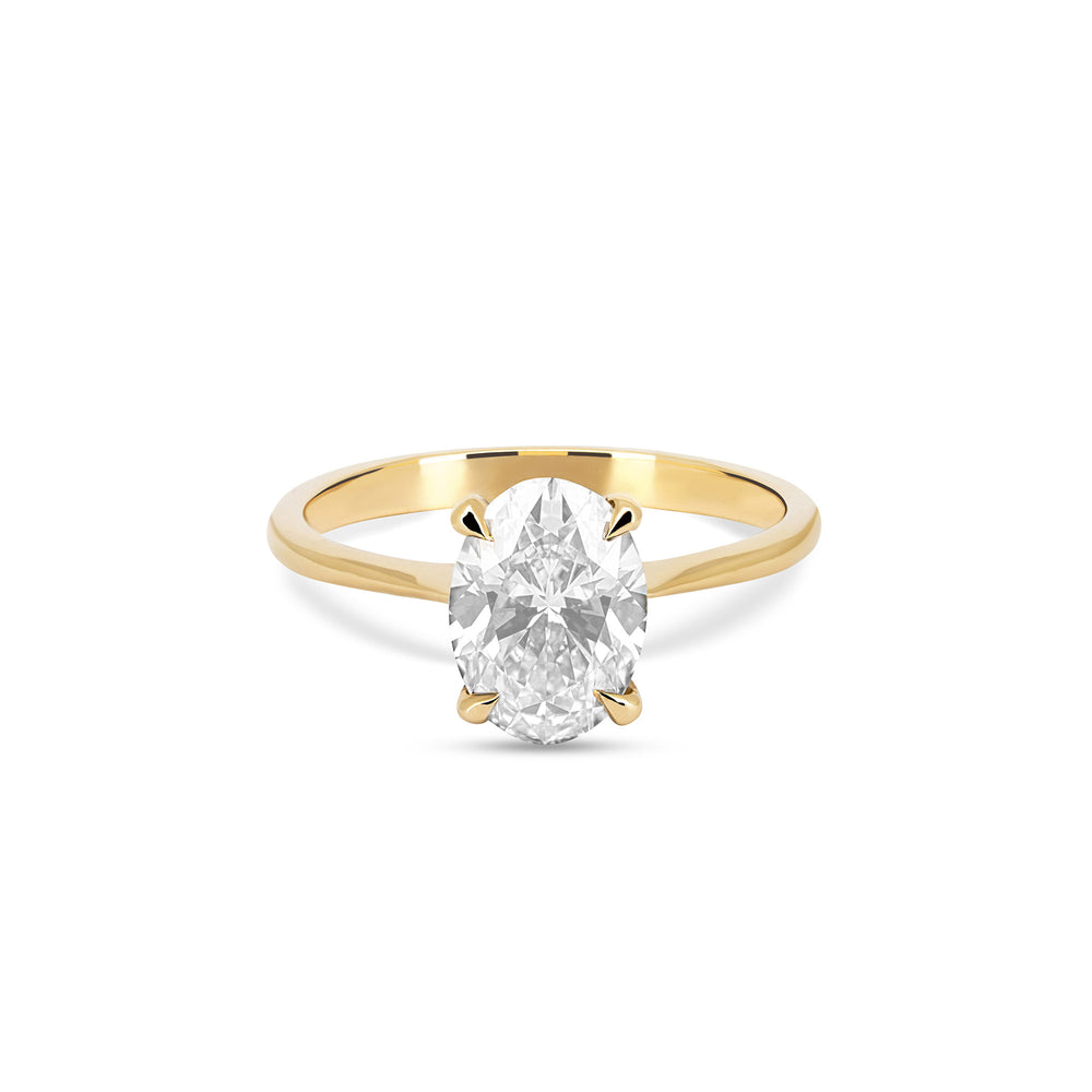 Moonlight 2ct Lab-Grown Oval Diamond Engagement Ring - 14k Gold Polished Band