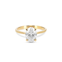 Moonlight 2ct Lab-Grown Oval Diamond Engagement Ring - 14k Gold Polished Band