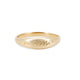 Front view of the Never Forget Engraved Signet Ring in 14k solid gold with the word 'Mama' engraved.