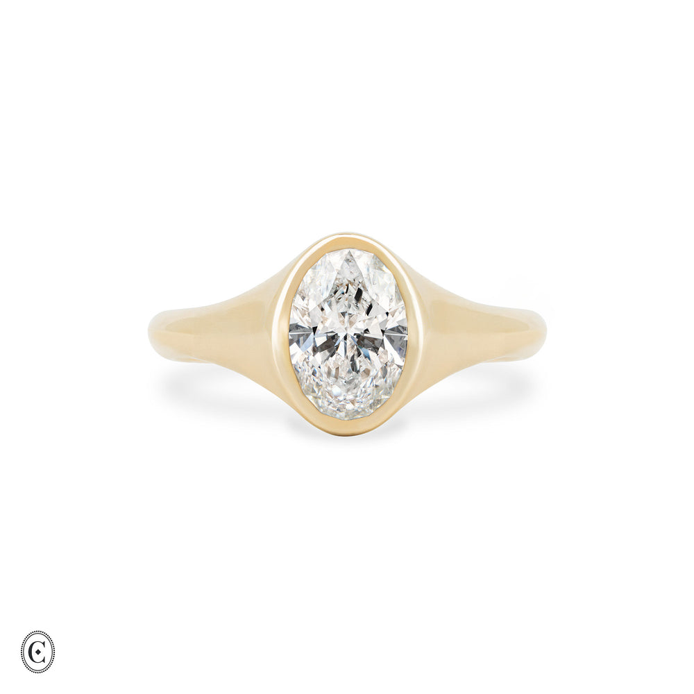 North Star - Diamond Signet North South Ring