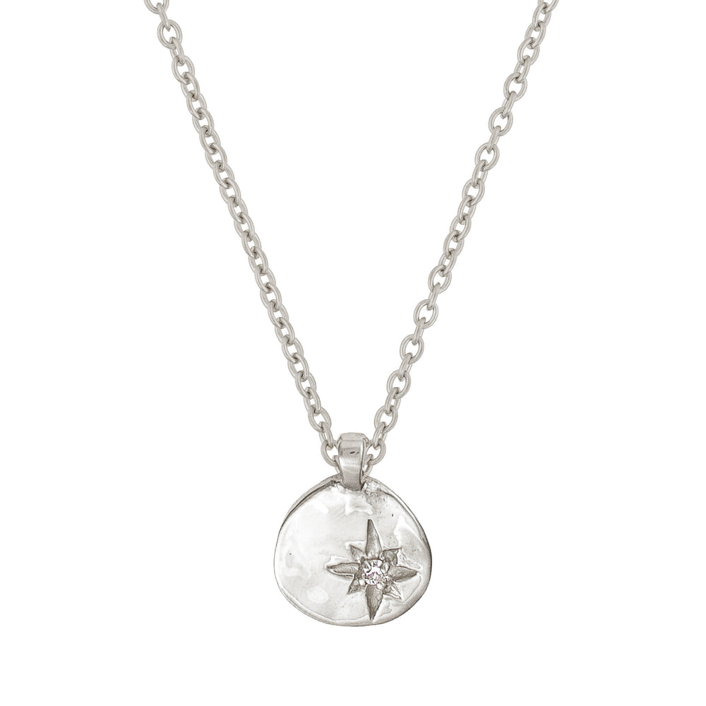 North Star Diamond Necklace - 14k White Gold