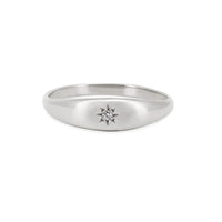 Thumbnail of North Star Diamond Tiny Signet Ring - 14k White Gold