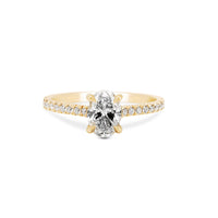 Now & Forever 1ct Oval Cut Lab Diamond Engagement Ring - 14k Gold