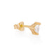 Close-up of the One in a Trillion Diamond Earrings in 14k gold, highlighting the diamond's brilliance.