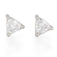 Thumbnail of Front view of the One in a Trillion Diamond Earrings in 14k white gold, featuring a stud design set with a brilliant-cut diamond.