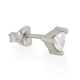 Close-up of the One in a Trillion Diamond Earrings in 14k white gold, highlighting the diamond's brilliance.