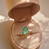 Thumbnail of One of A Kind 2.7ct Emerald Pear & 0.8ct Lab Grown Diamond - 14k Gold Polished Band