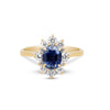 Thumbnail of Princess Halo Sapphire & Diamond Engagement Ring - 14k Gold Polished Band