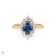 Thumbnail of Princess Halo Sapphire & Diamond Engagement Ring - 14k Gold Polished Band