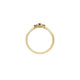 Top-down view of the Promise me Tomorrow Blue Sapphire Ring in 14k polished gold.