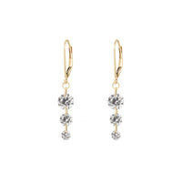 Thumbnail of Front view of the Raindrop Diamond Earrings in 14k gold, featuring a cluster of tiny diamonds shaped like a raindrop.