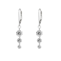 Thumbnail of Front view of the Raindrop Diamond Earrings in 14k white gold, featuring a cluster of tiny diamonds shaped like a raindrop.