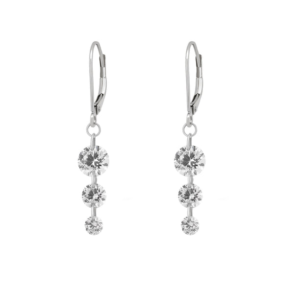 Raindrop Diamond Earrings - 14k White Gold