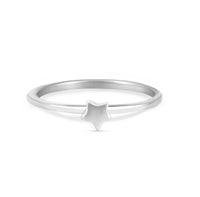 Thumbnail of Front view of the Sterling Silver Star Ring, a delicate polished band with a single star motif.