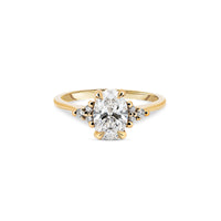 Thumbnail of Front view of the Starlight 1ct Oval Diamond Engagement Ring in 14k solid gold, featuring an oval diamond with a polished band.
