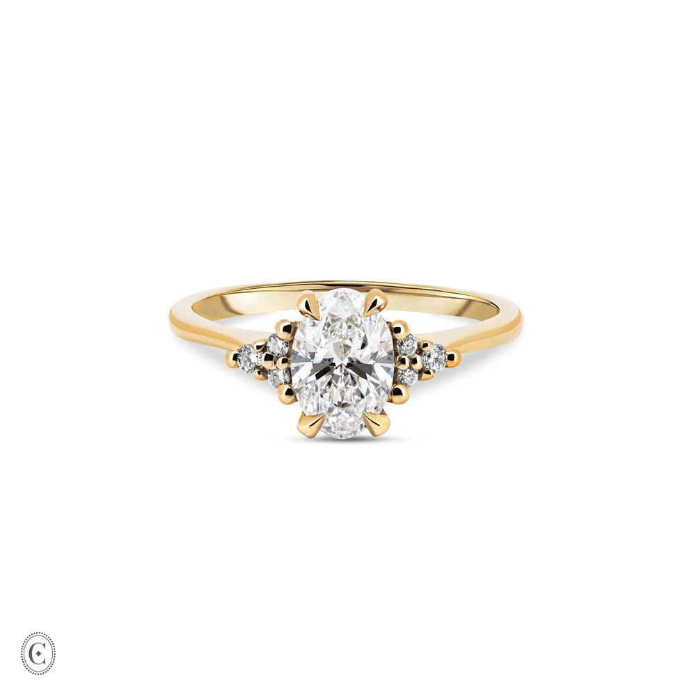 Starlight - Oval Diamond Engagement Ring 14k Gold