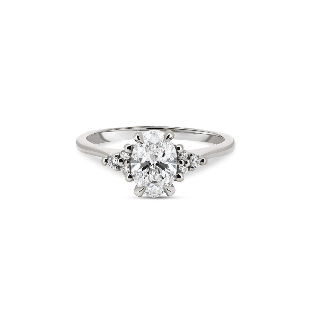 Starlight - Oval Diamond Engagement Ring 14k White Gold
