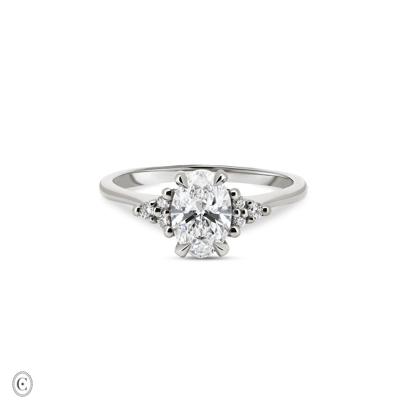 Starlight - Oval Diamond Engagement Ring 14k White Gold