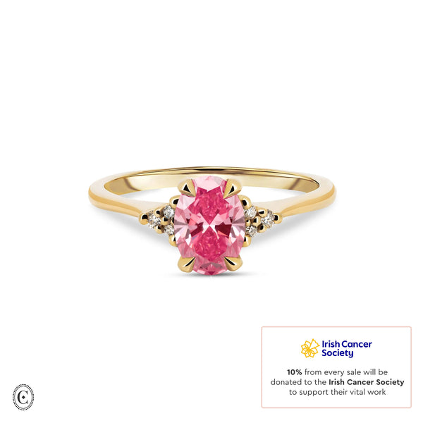 Starlight - Oval Pink Diamond Engagement Ring 14k Gold