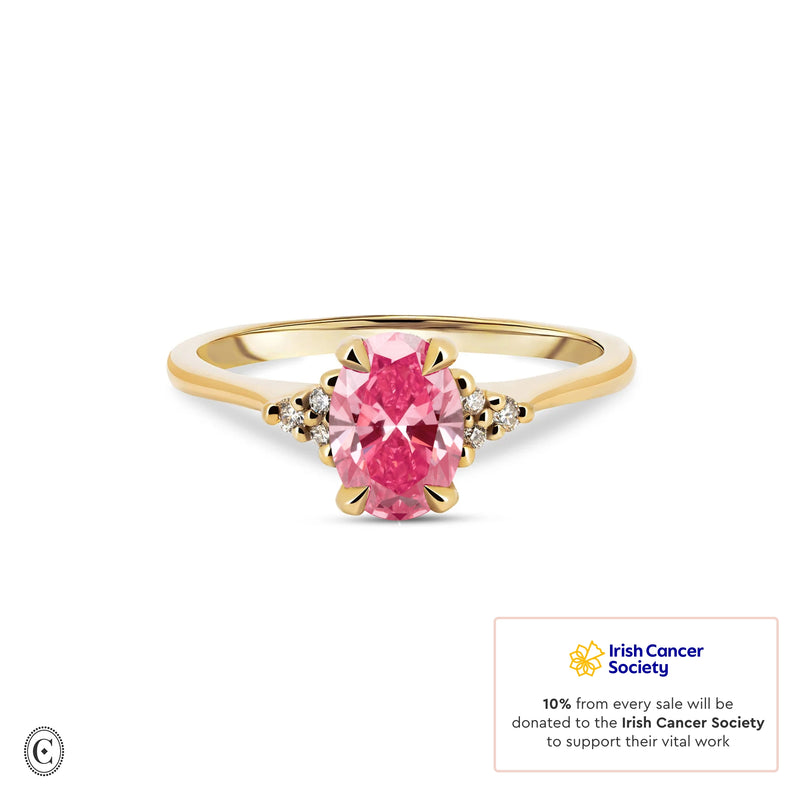 Starlight - Oval Pink Diamond Engagement Ring 14k Gold