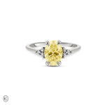 Starlight - Oval Lab Grown Yellow Diamond Engagement Ring 14k White Gold