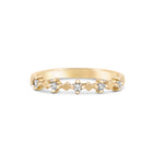 Thumbnail of Front view of the Stars in the Sky Five Diamond Ring in 14k solid gold, with a polished band and five scattered diamonds.