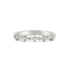 Thumbnail of Front view of the Stars in the Sky Five Diamond Eternity Ring in 14k white gold, with a polished band and five scattered diamonds.
