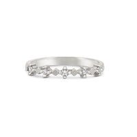 Stars in the Sky Five Diamond Eternity Ring - 14k White Gold Polished Band