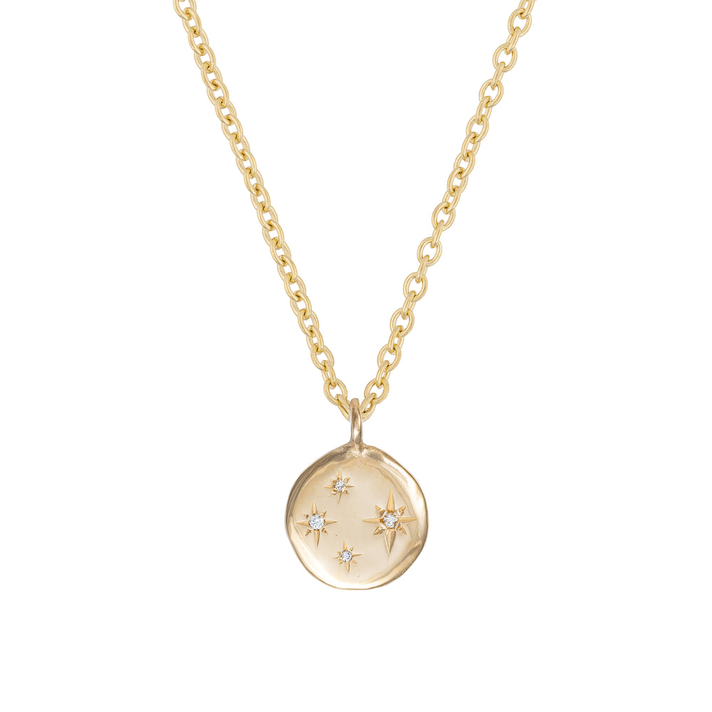 Stars in the Sky Four Diamond Necklace - 14k Gold