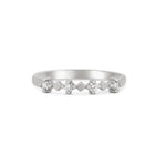 Thumbnail of Front view of the Stars in the Sky Four Diamond Eternity Ring in 14k white gold, with a polished band and four scattered diamonds.