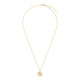 Full view of the Stars in the Sky Three Diamond Necklace in 14k gold, showcasing the full length of the delicate chain and three-diamond pendant.