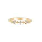 Thumbnail of Front view of the Stars in the Sky Three Diamond Ring in 14k solid gold, featuring three scattered diamonds on a polished band.
