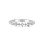 Thumbnail of Front view of the Stars in the Sky Three Diamond Ring in 14k white gold, featuring three scattered diamonds on a polished band.