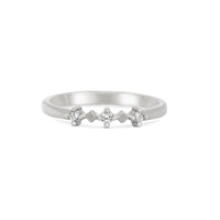 Stars in the Sky Three Diamond Ring - 14k White Gold Polished Band