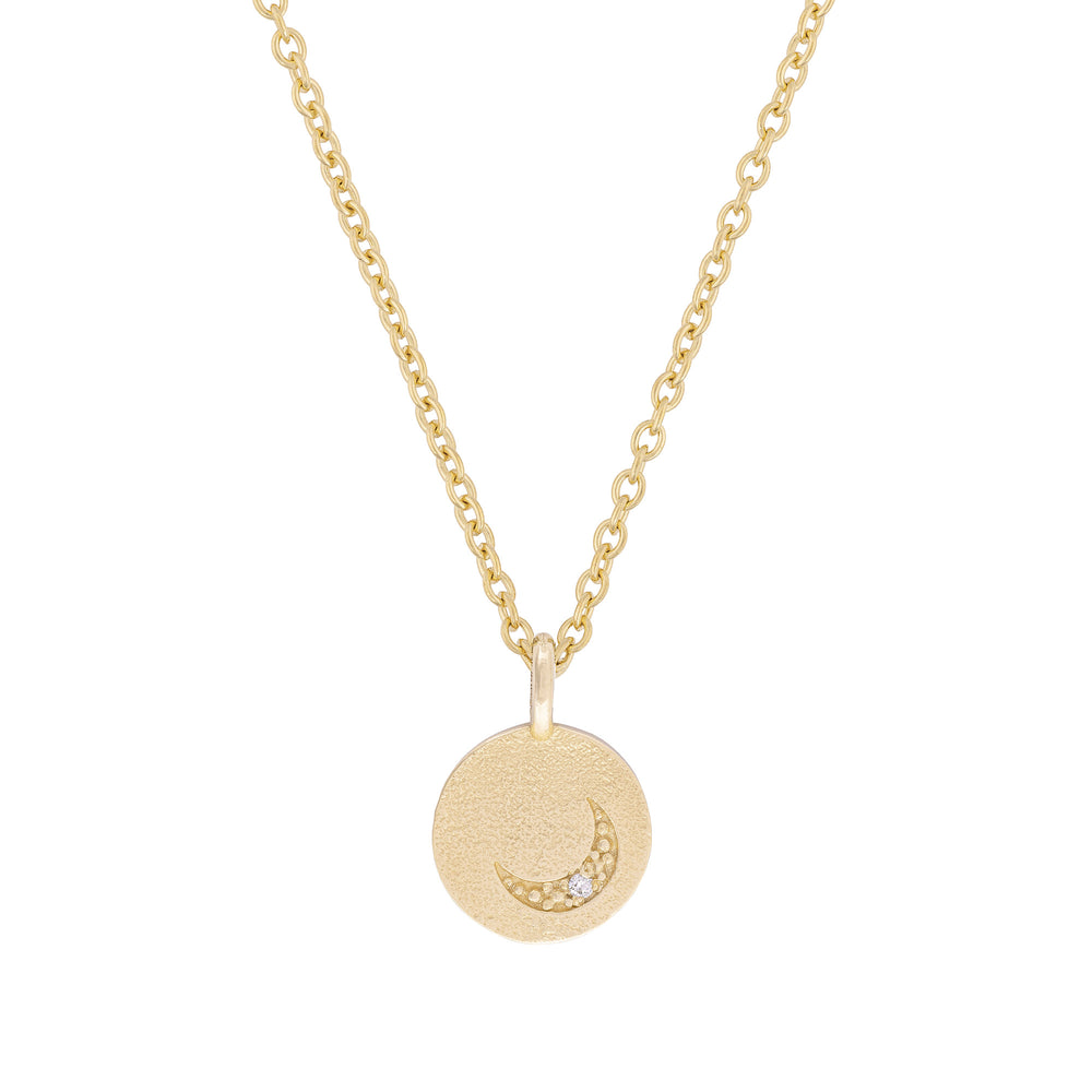 Sun, Moon & Stars Diamond Necklace - 14k Gold