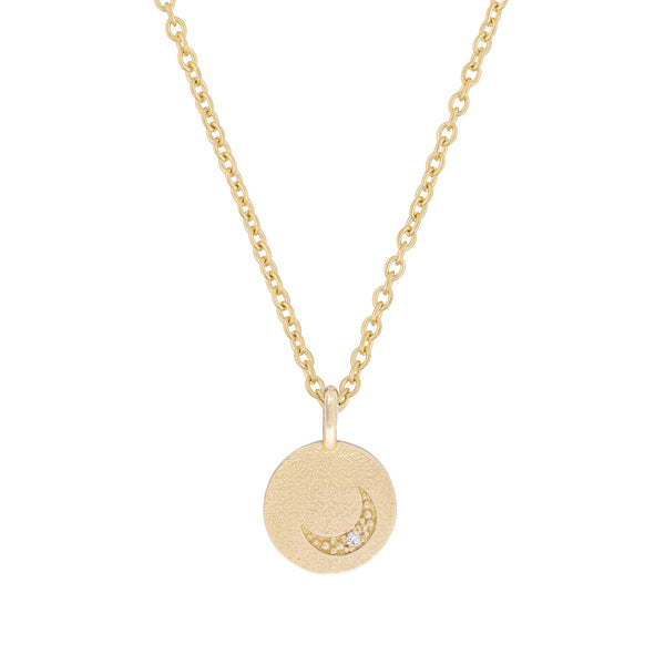 Sun, Moon & Stars Lab Grown Diamond Necklace - 14k Gold