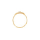 Top-down view of the Sun, Moon & Stars Opal Ring in 14k solid gold.