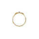 Top-down view of the Sun, Moon & Stars Tanzanite Ring in 14k solid gold.