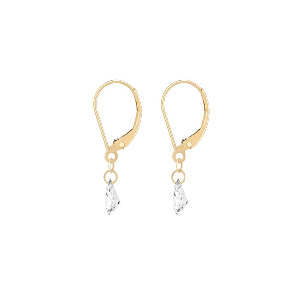 Alternative view of Teardrop Diamond Earrings - 14k Gold