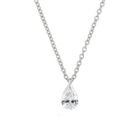 Thumbnail of Front view of the Teardrop 0.5ct Diamond Necklace in 14k white gold, featuring a teardrop-shaped diamond pendant on a fine chain.