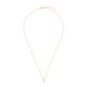 Full view of the Teardrop Pearl Necklace in 14k gold, showcasing the full length of the delicate chain and pearl pendant.