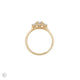 Top-down view of the Guiding Light Trilogy Oval Diamond Engagement Ring in 14k solid gold, highlighting the three oval diamonds.