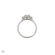 Top-down view of the Guiding Light Trilogy Oval Diamond Engagement Ring in 14k white gold, highlighting the three oval diamonds.