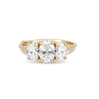 Trilogy Oval 2ct Lab-Grown Diamond Engagement Ring - 14k Gold Twig Band