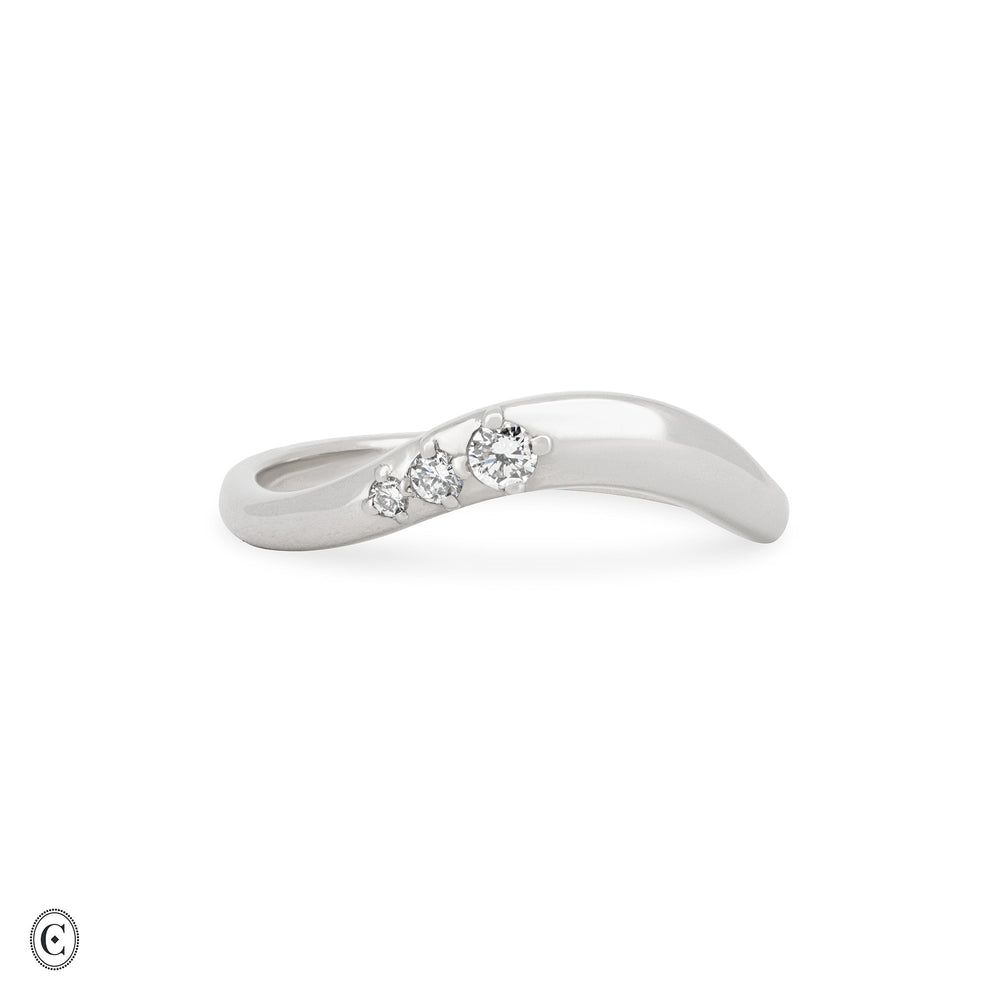 Wave of Love - Crown Lab Diamond Ring, White Gold