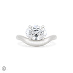 Wave of Love - East West Diamond Engagement Ring in 14k White Gold