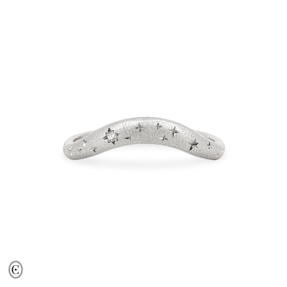 Wave of Love - North Star Ring in White Gold