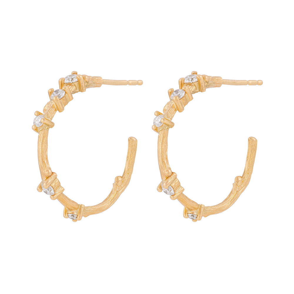 Whispered Dreams Lab-Grown Diamond Hoop Earrings - 14k Gold